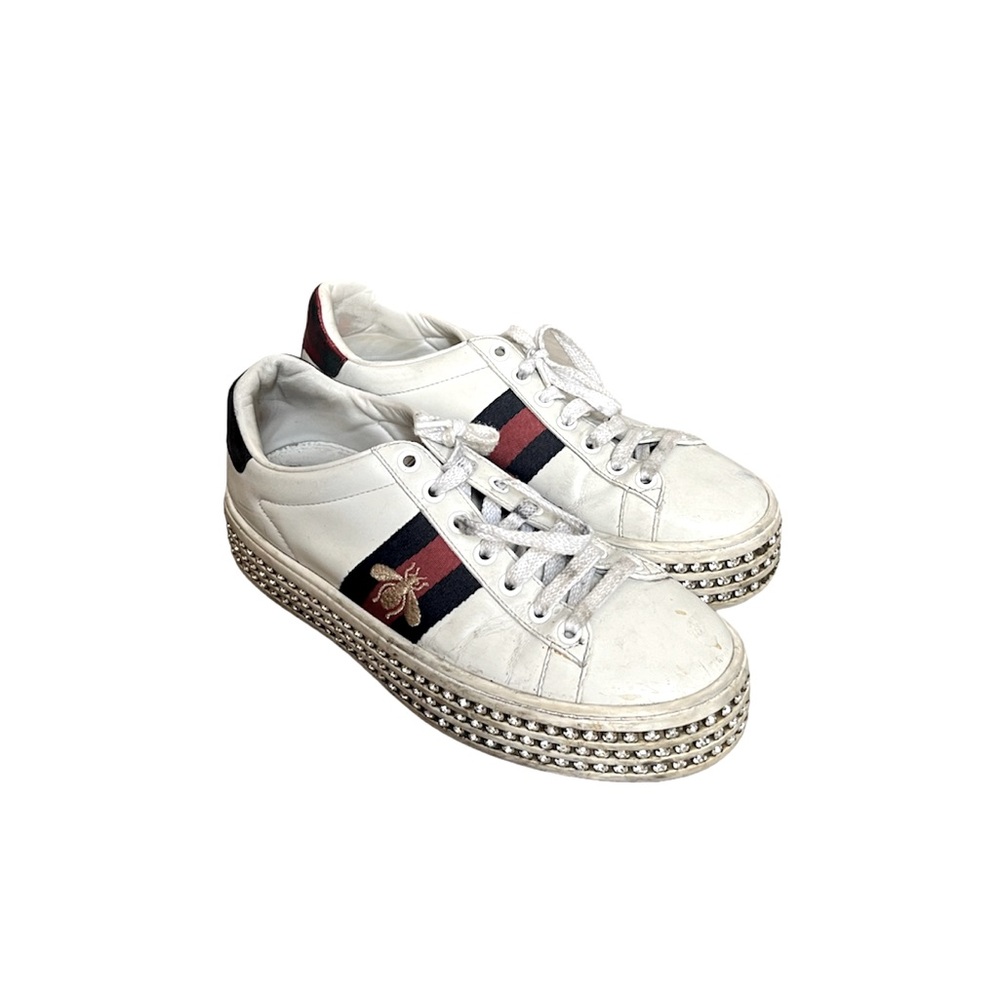 Gucci Sylvie Web Accent Leather Sneakers